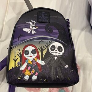 Loungefly Nightmare Before Christmas Mini Bag - Black and Purple